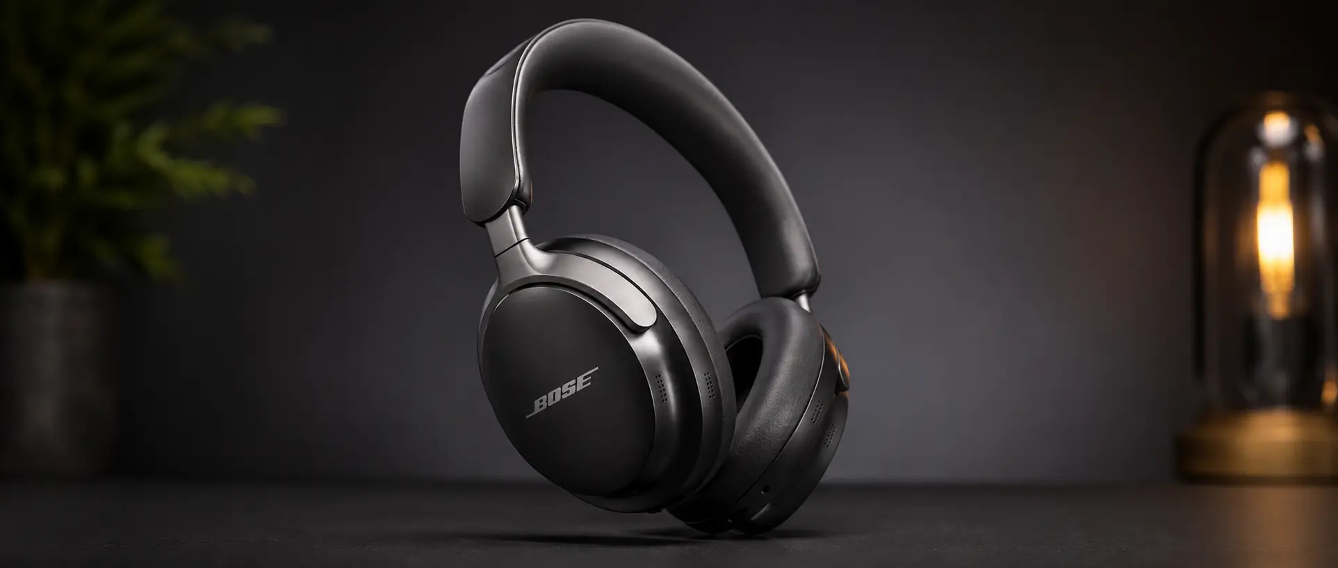 Bose QuietComfort Ultra Headphones in black, three-quarter view